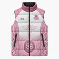 Aussie Nurse RN 2026 Personalised Sleeveless Puffer Jacket Pink Aboriginal Art Pattern Cultural Pride