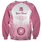 Aussie Nurse RN 2026 Personalised Sweatshirt Pink Aboriginal Art Pattern Cultural Pride