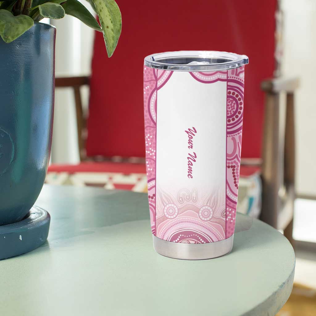Aussie Nurse RN 2026 Personalised Tumbler Cup Pink Aboriginal Art Pattern Cultural Pride