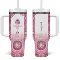 Aussie Nurse RN 2026 Personalised Tumbler With Handle Pink Aboriginal Art Pattern Cultural Pride