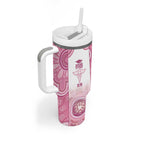 Aussie Nurse RN 2026 Personalised Tumbler With Handle Pink Aboriginal Art Pattern Cultural Pride
