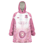 Aussie Nurse RN 2026 Personalised Wearable Blanket Hoodie Pink Aboriginal Art Pattern Cultural Pride