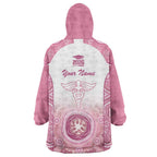 Aussie Nurse RN 2026 Personalised Wearable Blanket Hoodie Pink Aboriginal Art Pattern Cultural Pride