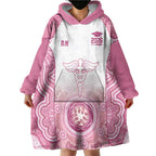Aussie Nurse RN 2026 Personalised Wearable Blanket Hoodie Pink Aboriginal Art Pattern Cultural Pride