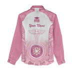 Aussie Nurse RN 2026 Personalised Women Casual Shirt Pink Aboriginal Art Pattern Cultural Pride