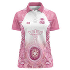 Aussie Nurse RN 2026 Personalised Women Polo Shirt Pink Aboriginal Art Pattern Cultural Pride