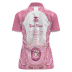 Aussie Nurse RN 2026 Personalised Women Polo Shirt Pink Aboriginal Art Pattern Cultural Pride