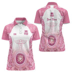 Aussie Nurse RN 2026 Personalised Women Polo Shirt Pink Aboriginal Art Pattern Cultural Pride