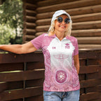 Aussie Nurse RN 2026 Personalised Women Polo Shirt Pink Aboriginal Art Pattern Cultural Pride