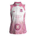 Aussie Nurse RN 2026 Personalised Women Sleeveless Polo Shirt Pink Aboriginal Art Pattern Cultural Pride