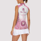 Aussie Nurse RN 2026 Personalised Women Sleeveless Polo Shirt Pink Aboriginal Art Pattern Cultural Pride