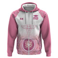 Aussie Nurse RN 2026 Personalised Zip Hoodie Pink Aboriginal Art Pattern Cultural Pride