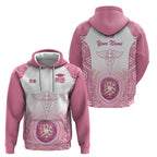 Aussie Nurse RN 2026 Personalised Zip Hoodie Pink Aboriginal Art Pattern Cultural Pride