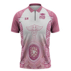 Aussie Nurse RN 2026 Personalised Zipper Polo Shirt Pink Aboriginal Art Pattern Cultural Pride