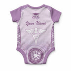 Aussie Nurse RN 2026 Personalised Baby Onesie Purple Aboriginal Art Pattern Cultural Pride
