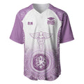 Aussie Nurse RN 2026 Personalised Baseball Jersey Purple Aboriginal Art Pattern Cultural Pride