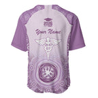 Aussie Nurse RN 2026 Personalised Baseball Jersey Purple Aboriginal Art Pattern Cultural Pride
