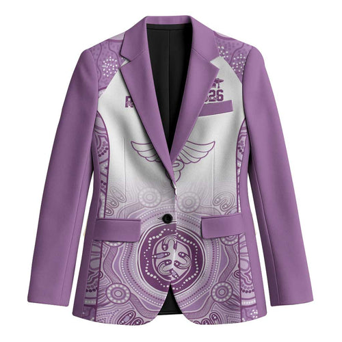 Aussie Nurse RN 2026 Personalised Blazer Purple Aboriginal Art Pattern Cultural Pride