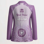 Aussie Nurse RN 2026 Personalised Blazer Purple Aboriginal Art Pattern Cultural Pride