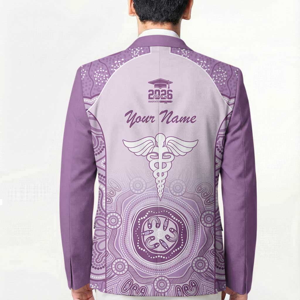 Aussie Nurse RN 2026 Personalised Blazer Purple Aboriginal Art Pattern Cultural Pride