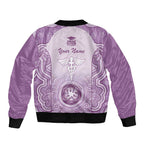 Aussie Nurse RN 2026 Personalised Bomber Jacket Purple Aboriginal Art Pattern Cultural Pride