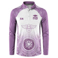 Aussie Nurse RN 2026 Personalised Button Sweatshirt Purple Aboriginal Art Pattern Cultural Pride