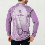 Aussie Nurse RN 2026 Personalised Button Sweatshirt Purple Aboriginal Art Pattern Cultural Pride