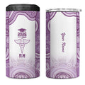 Aussie Nurse RN 2026 Personalised 4 in 1 Can Cooler Tumbler Purple Aboriginal Art Pattern Cultural Pride