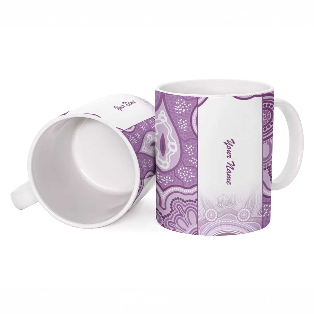 Aussie Nurse RN 2026 Personalised Ceramic Mug Purple Aboriginal Art Pattern Cultural Pride