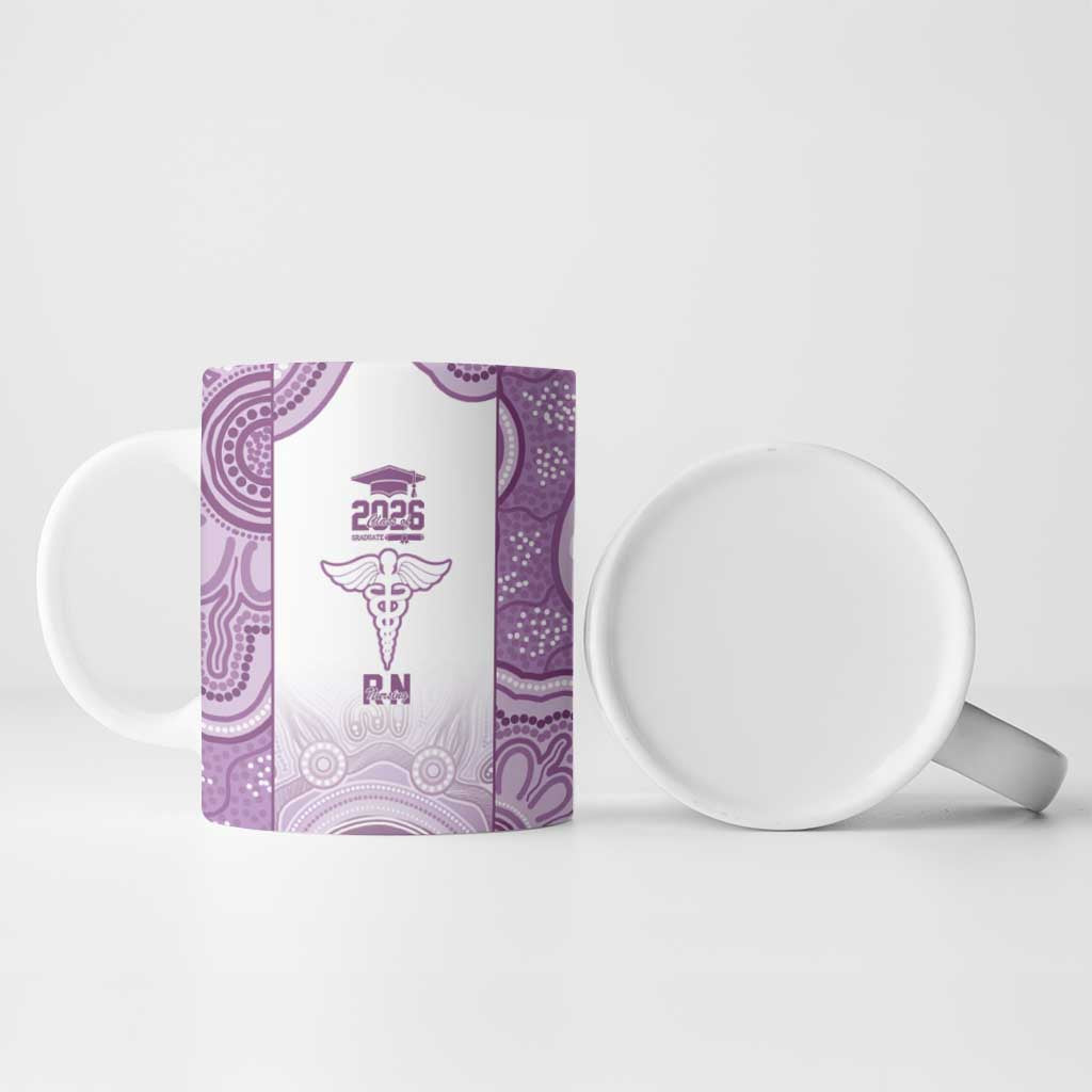 Aussie Nurse RN 2026 Personalised Ceramic Mug Purple Aboriginal Art Pattern Cultural Pride