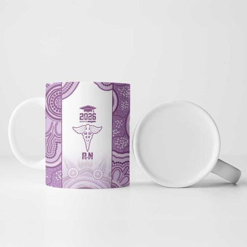 Aussie Nurse RN 2026 Personalised Ceramic Mug Purple Aboriginal Art Pattern Cultural Pride