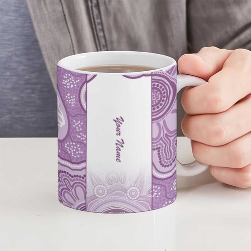 Aussie Nurse RN 2026 Personalised Ceramic Mug Purple Aboriginal Art Pattern Cultural Pride