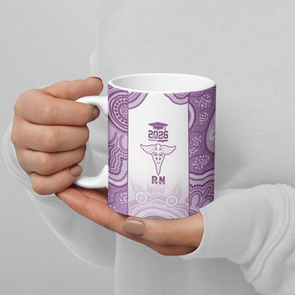 Aussie Nurse RN 2026 Personalised Ceramic Mug Purple Aboriginal Art Pattern Cultural Pride