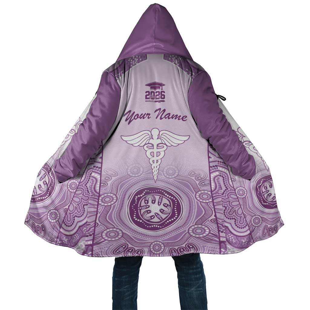 Aussie Nurse RN 2026 Personalised Cloak Purple Aboriginal Art Pattern Cultural Pride