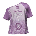Aussie Nurse RN 2026 Personalised Cross Shoulder Shirt Purple Aboriginal Art Pattern Cultural Pride