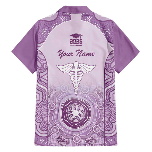Aussie Nurse RN 2026 Personalised Hawaiian Shirt Purple Aboriginal Art Pattern Cultural Pride