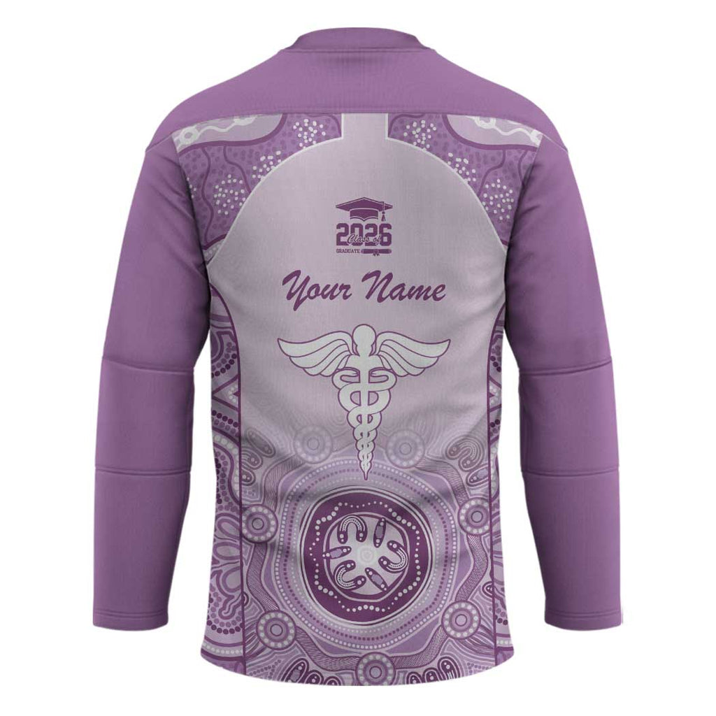 Aussie Nurse RN 2026 Personalised Hockey Jersey Purple Aboriginal Art Pattern Cultural Pride