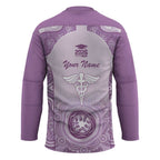 Aussie Nurse RN 2026 Personalised Hockey Jersey Purple Aboriginal Art Pattern Cultural Pride