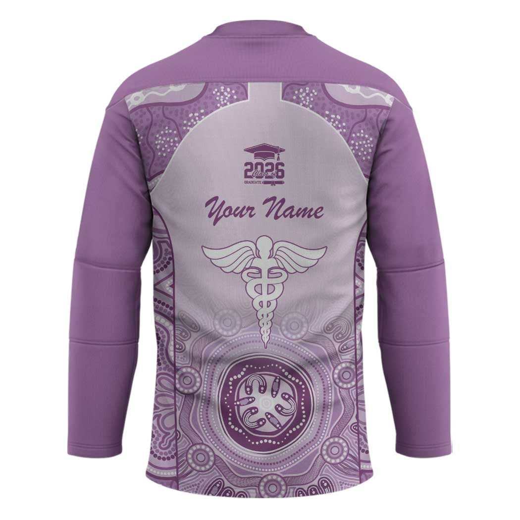 Aussie Nurse RN 2026 Personalised Hockey Jersey Purple Aboriginal Art Pattern Cultural Pride