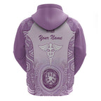 Aussie Nurse RN 2026 Personalised Hoodie Purple Aboriginal Art Pattern Cultural Pride