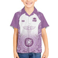 Aussie Nurse RN 2026 Personalised Kid Hawaiian Shirt Purple Aboriginal Art Pattern Cultural Pride