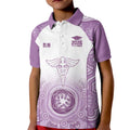 Aussie Nurse RN 2026 Personalised Kid Polo Shirt Purple Aboriginal Art Pattern Cultural Pride
