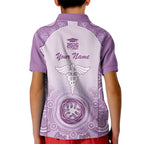 Aussie Nurse RN 2026 Personalised Kid Polo Shirt Purple Aboriginal Art Pattern Cultural Pride