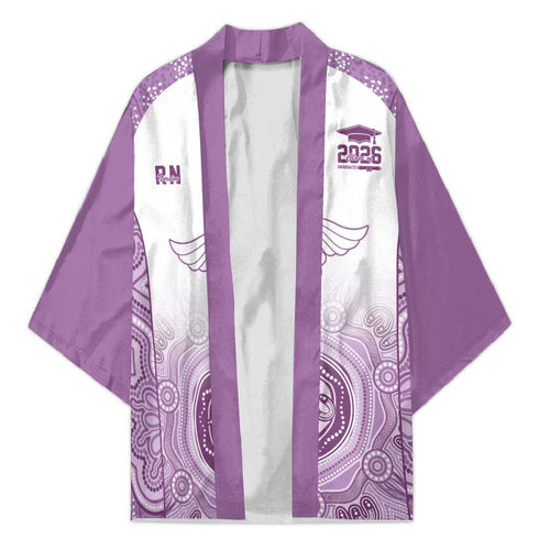 Aussie Nurse RN 2026 Personalised Kimono Purple Aboriginal Art Pattern Cultural Pride