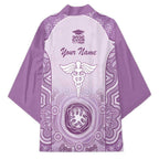 Aussie Nurse RN 2026 Personalised Kimono Purple Aboriginal Art Pattern Cultural Pride