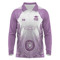 Aussie Nurse RN 2026 Personalised Long Sleeve Polo Shirt Purple Aboriginal Art Pattern Cultural Pride