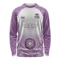 Aussie Nurse RN 2026 Personalised Long Sleeve Shirt Purple Aboriginal Art Pattern Cultural Pride