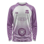 Aussie Nurse RN 2026 Personalised Long Sleeve Shirt Purple Aboriginal Art Pattern Cultural Pride