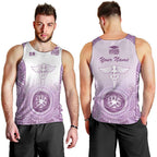 Aussie Nurse RN 2026 Personalised Men Tank Top Purple Aboriginal Art Pattern Cultural Pride