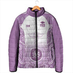 Aussie Nurse RN 2026 Personalised Padded Jacket Purple Aboriginal Art Pattern Cultural Pride